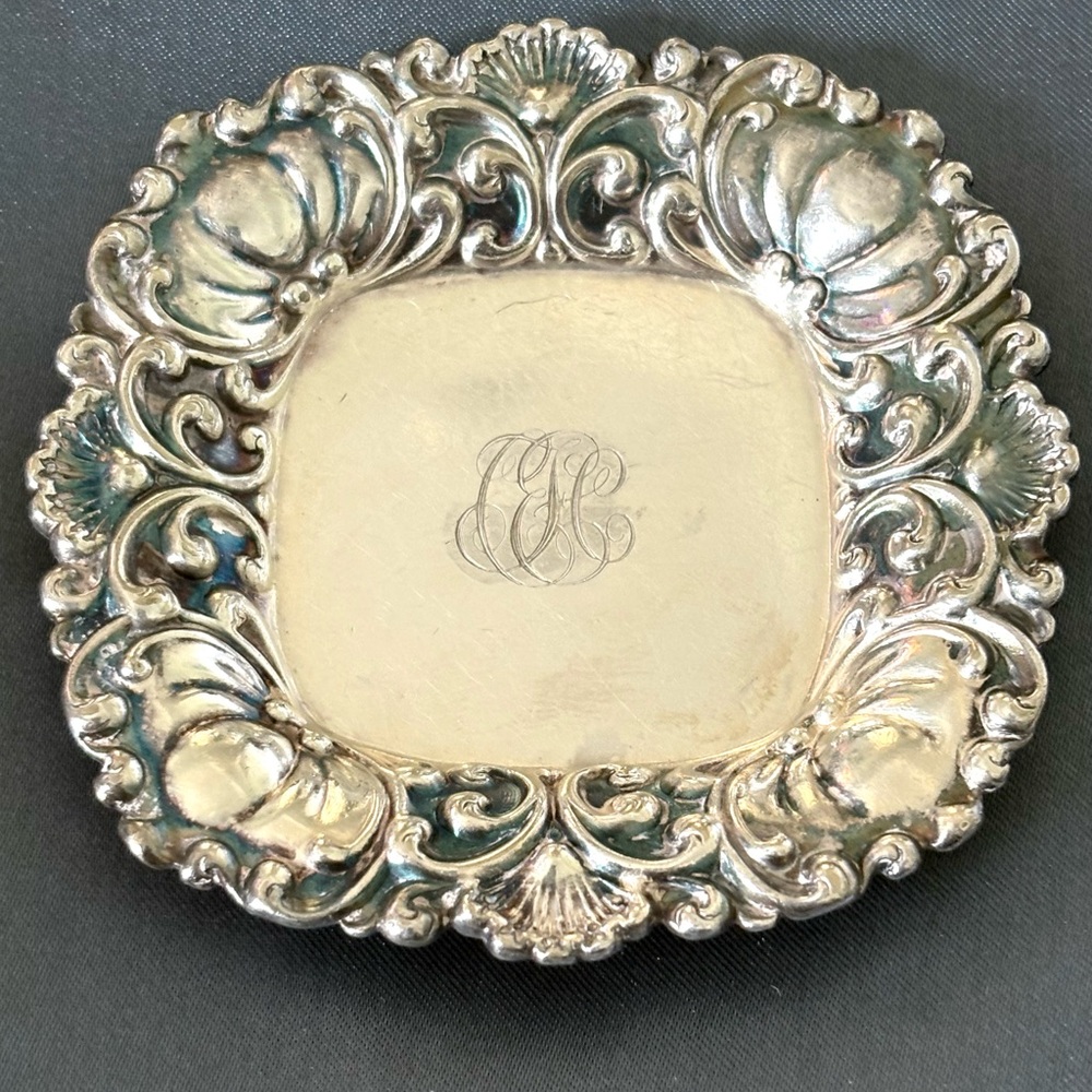 Tiffany & Co Ornate Silver Trinket Dish Vintage